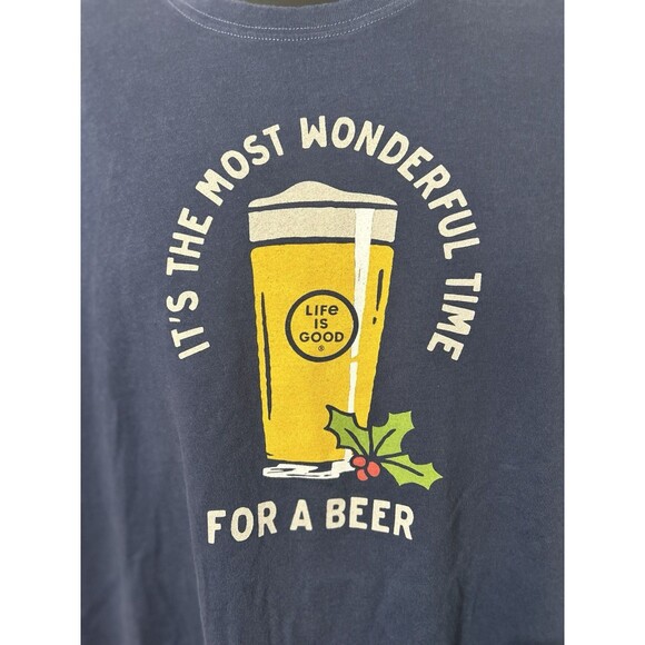 Life Is Good T Shirt Mens XL It’s The Most Wonderful Time For A Beer - Picture 2 of 7